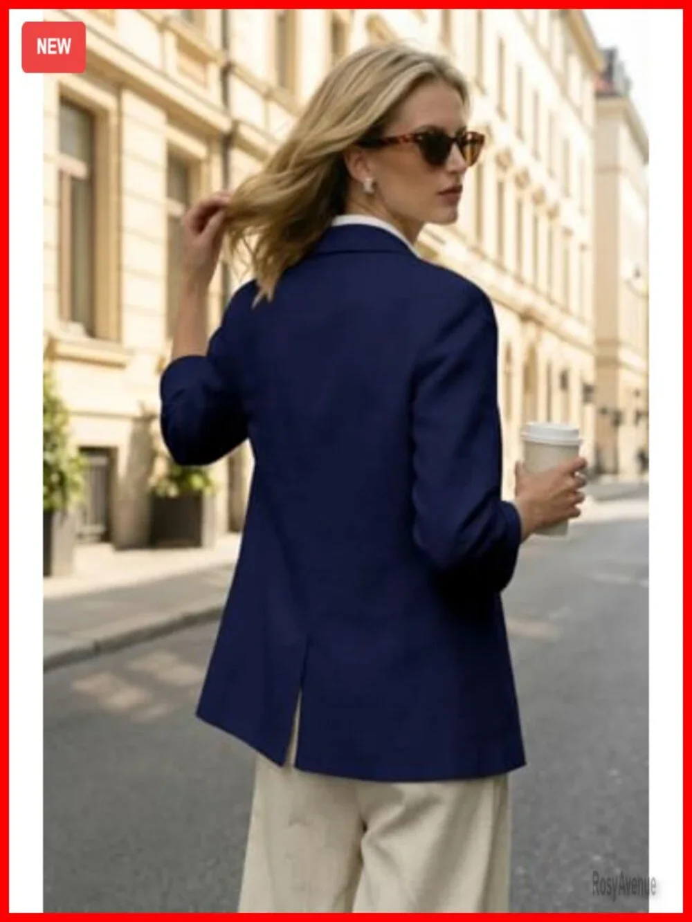 3/4 Sleeve Linen Blend Blazer Jacket Lightweight Casual Business Work